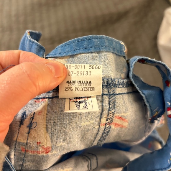 Vintage OshKosh B'Gosh Baby Overalls Sailboat Size 12 Months Made In USA - Picture 5 of 5